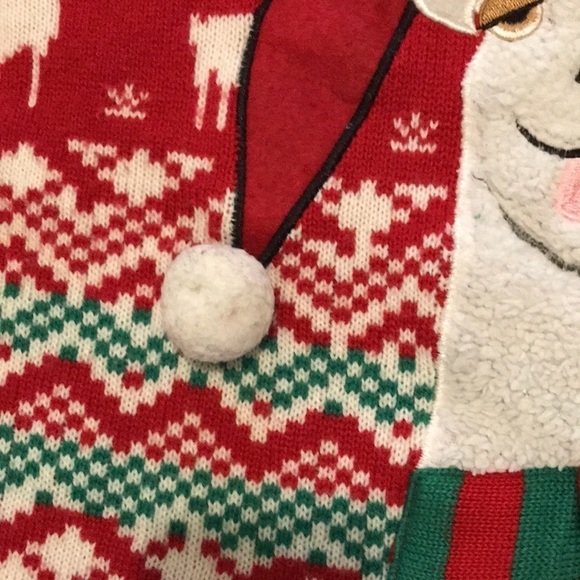 Jolly Sweaters Llama in Scarf and Santa Hat Ugly Christmas Sweater size XXL - Picture 8 of 17
